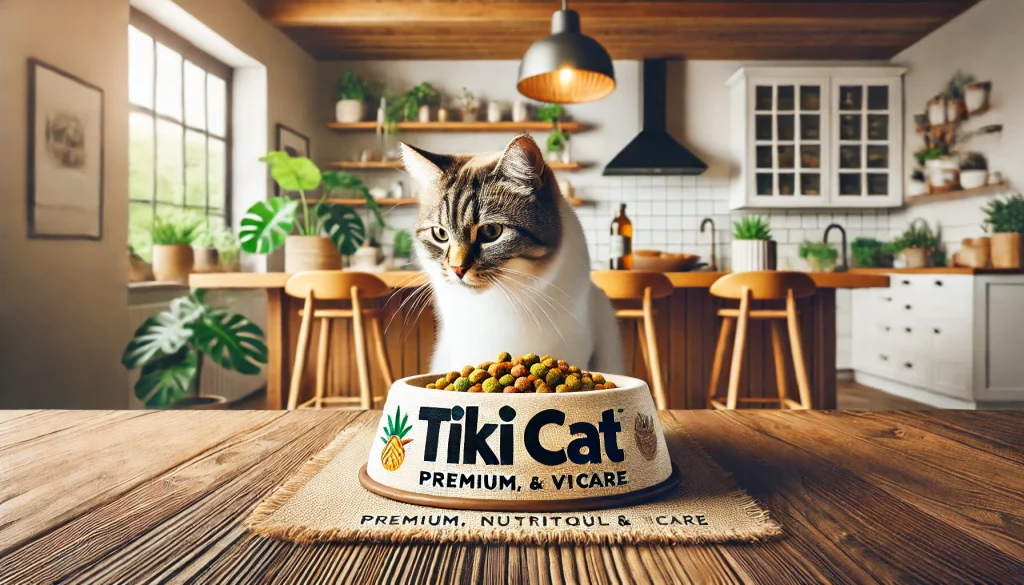 showcasing various cozy and premium settings with a focus on Tiki Cat food